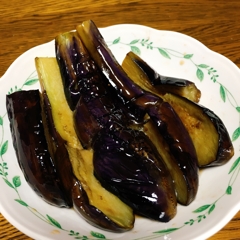 ナスの油炒めを冷やしてゆずぽん！