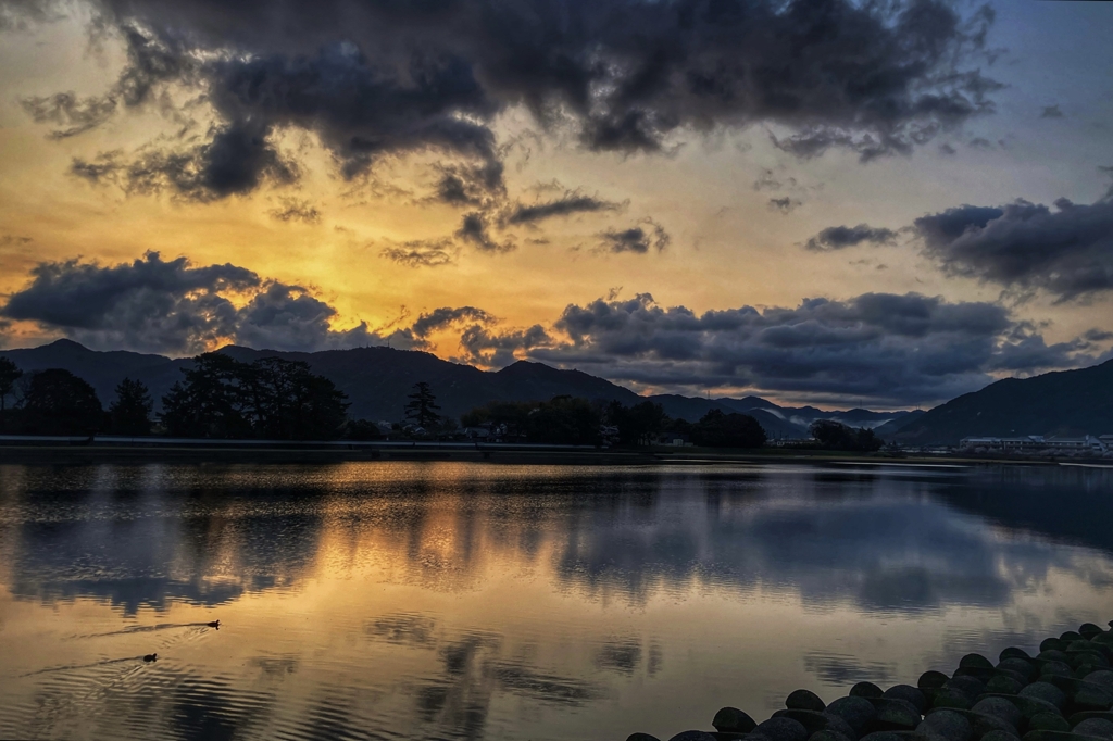 今朝の河口付近