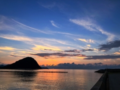 波止場の日没直後