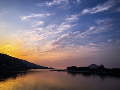 河口付近の夕景