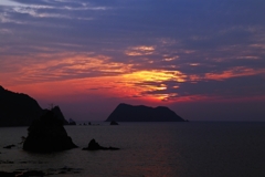 Silhouette of island