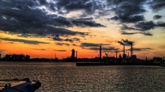 Evening view of the factory zone