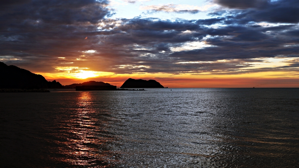 束の間の夕焼け