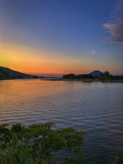 今日の河口付近の夕景