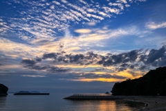 海浜公園の夕景