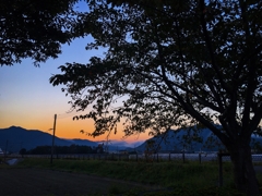 駐車場からの朝景