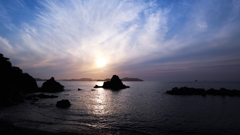 ある海岸の夕景.1
