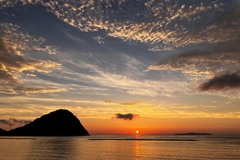 浜の夕景