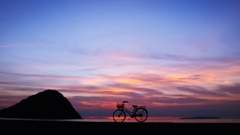 Silhouette of bike