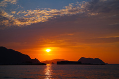 Silhouette of island