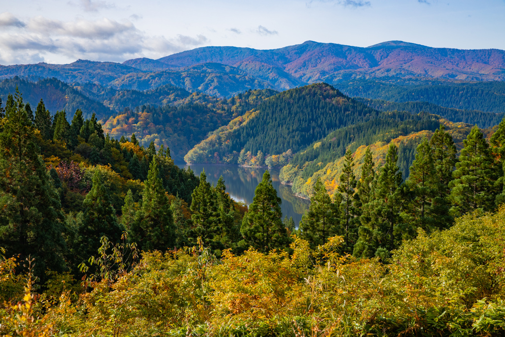 森吉山を望む