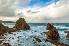 五能線の旅・車窓からの深浦海岸
