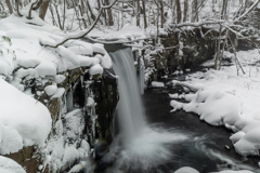 銚子大滝・雪中の図