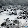 降りしきる雪　展望台より