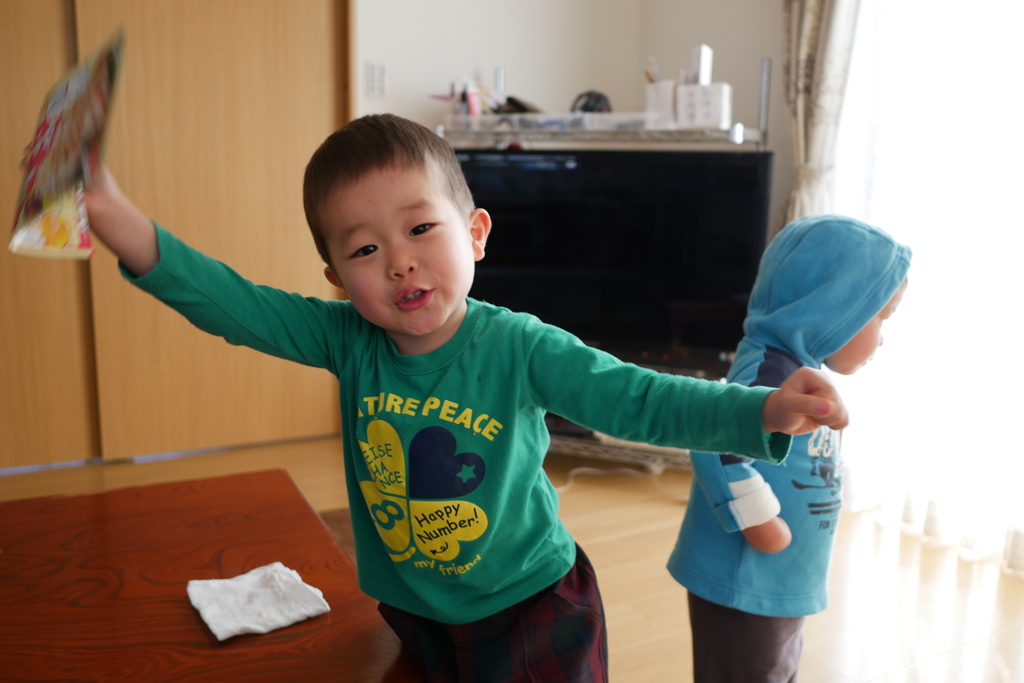 表情豊かな次男