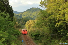 竹田城跡とキハ41