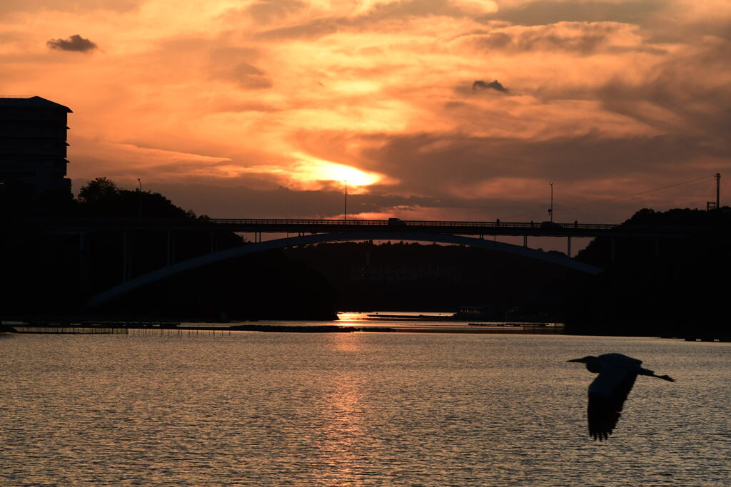 賢島大橋　夕日