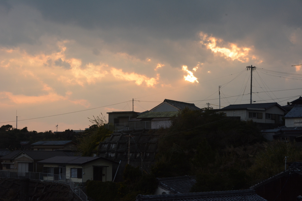 波切の夕日