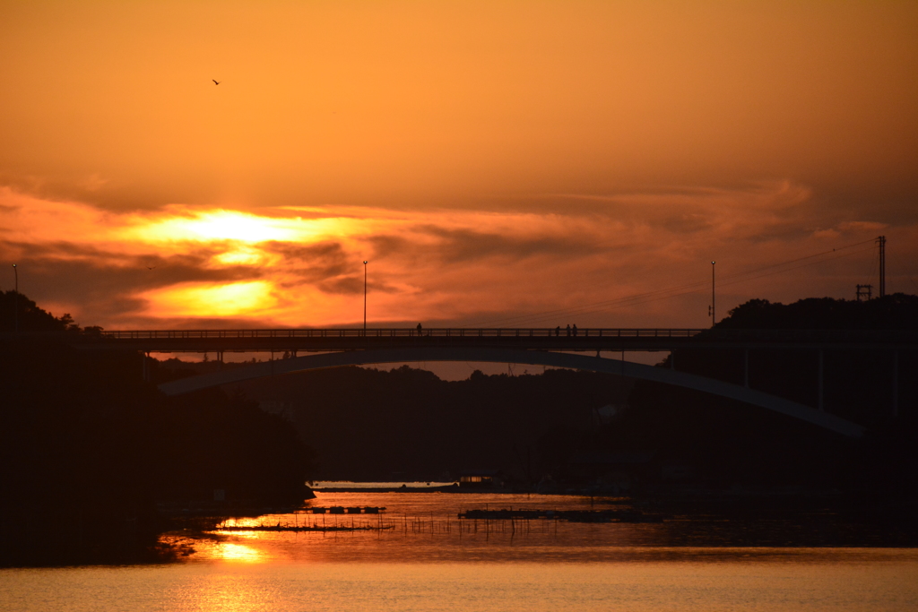 賢島大橋の夕日