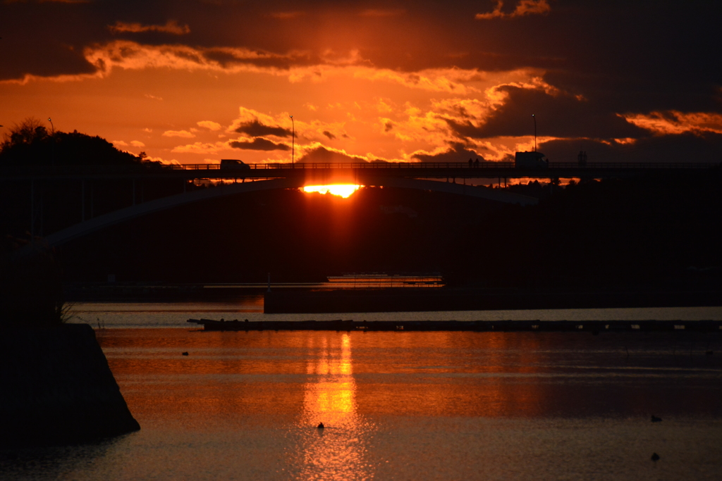 賢島大橋　夕日