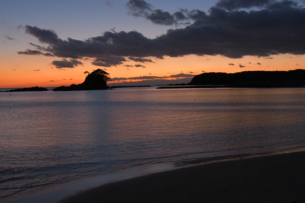 阿津里浜　夕映え