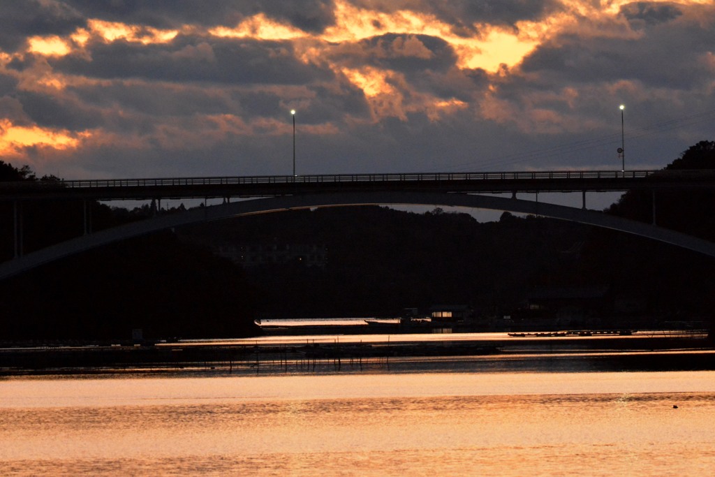 賢島大橋　夕日