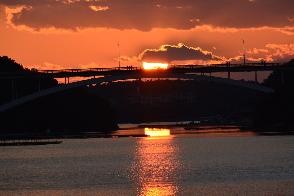 賢島大橋　夕日