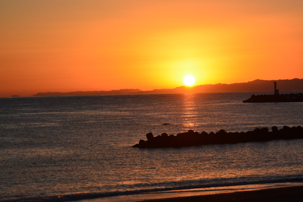 志摩　広の浜　夕焼け