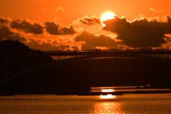 賢島大橋　夕日