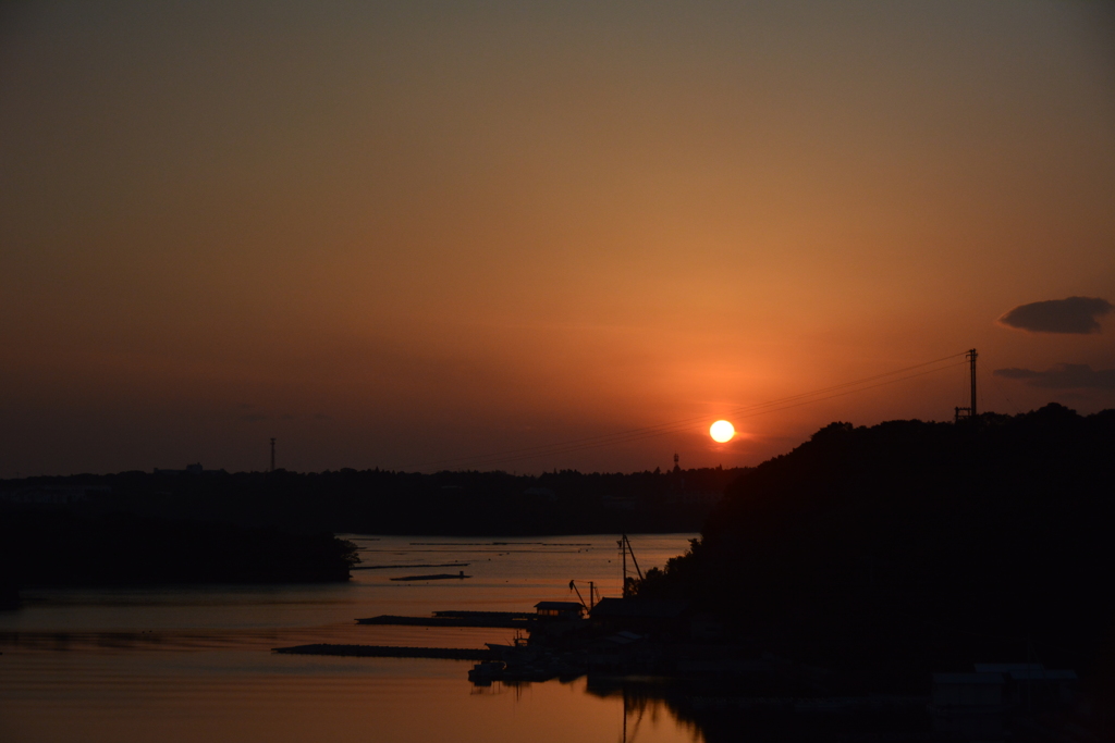 英虞湾　夕日