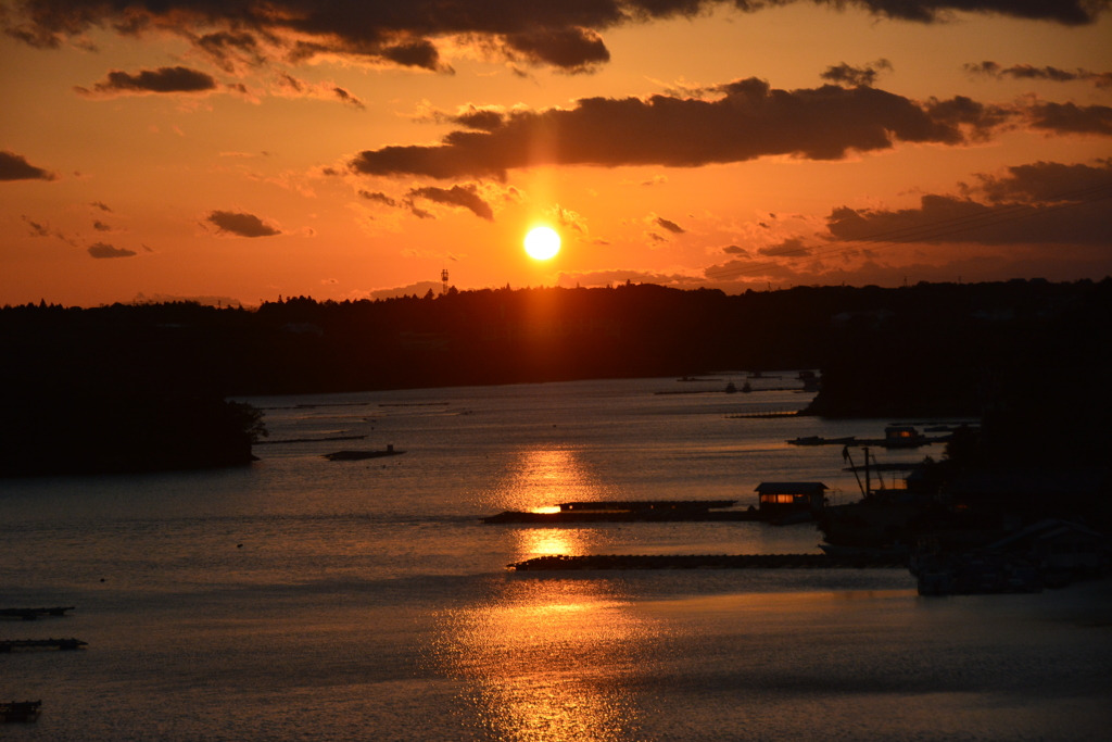 英虞湾　夕日