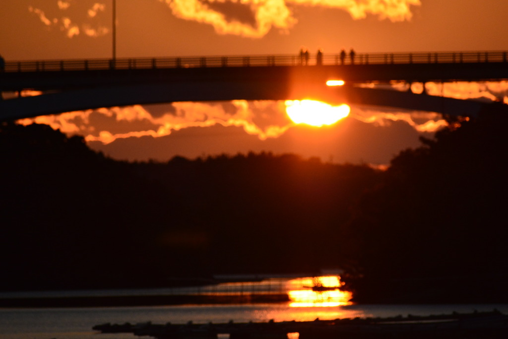 賢島大橋　夕日