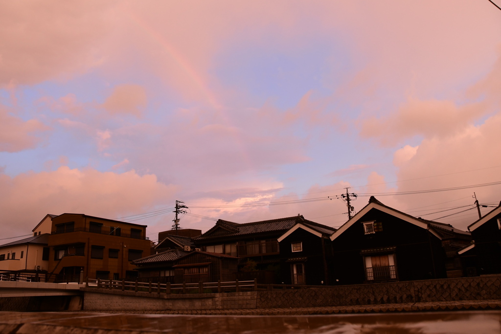 伊勢　河崎と虹