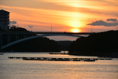 賢島大橋の夕日