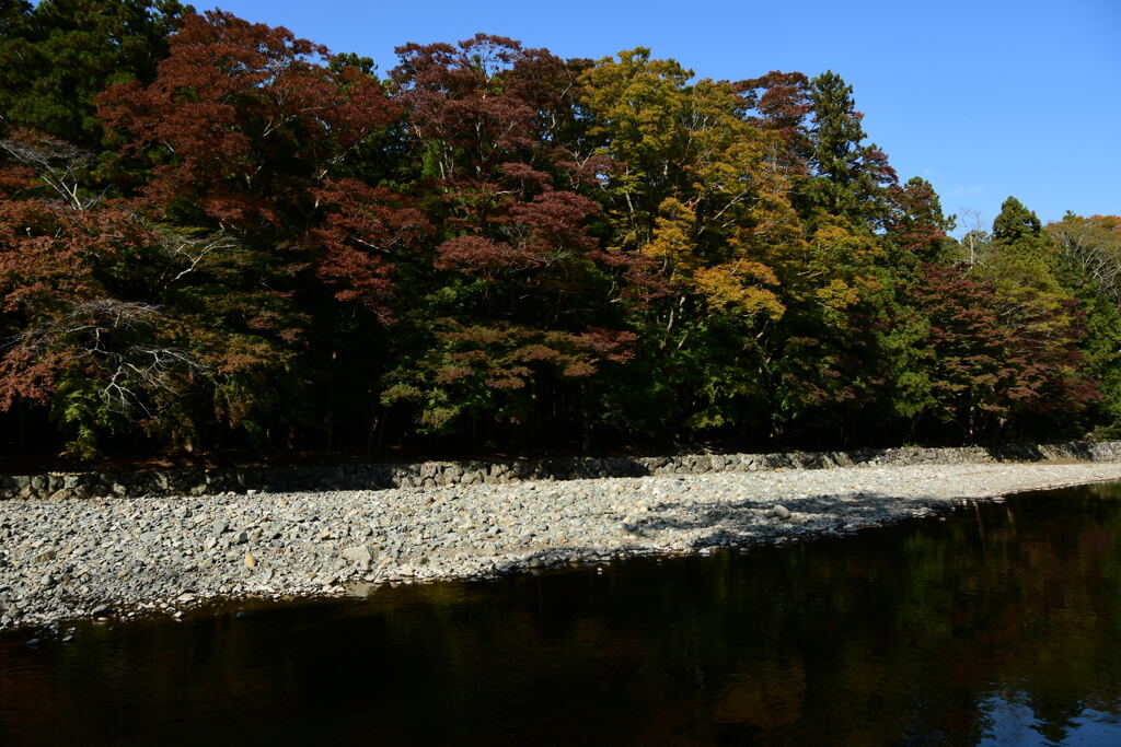 内宮　お手洗い場　紅葉