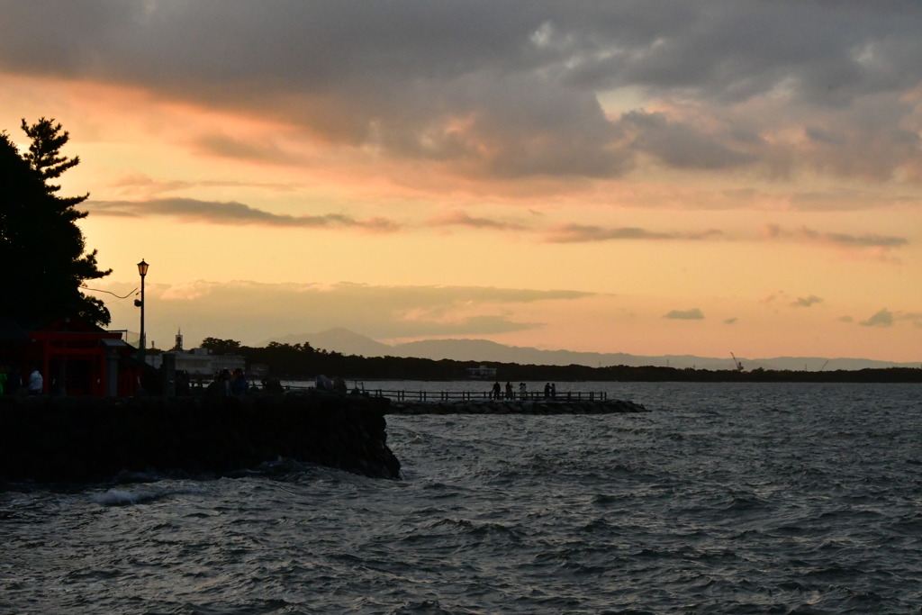 二見浦　夕日