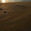 砂浜と夕日