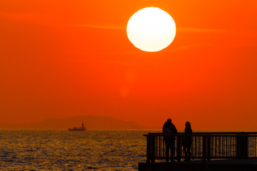 瀬戸内海の夕日