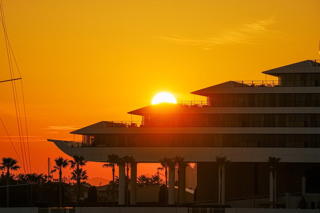 ヨットハーバーの夕焼け-3