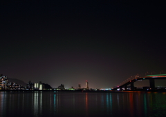 夜の廿日市大橋で...