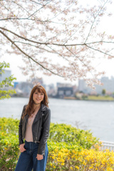 桜の木の下で