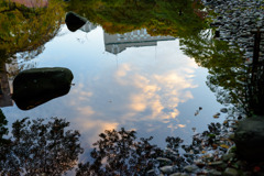水辺の夕焼け