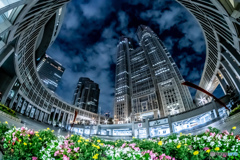 夜の東京都庁。