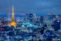 夜中に輝く東京タワー