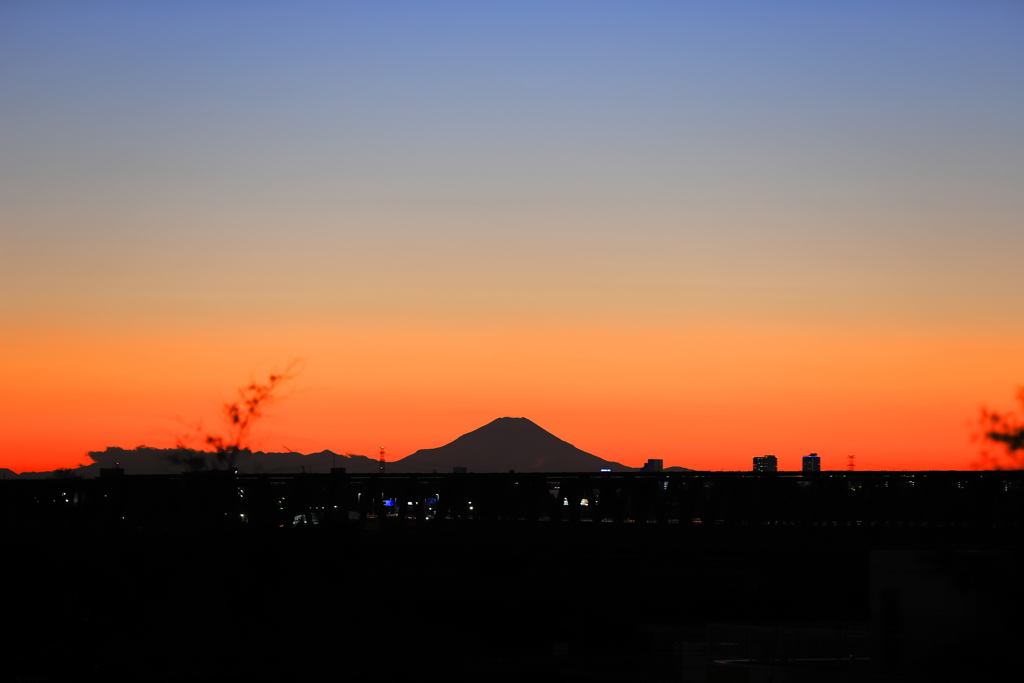 令和二年元旦の夕焼け