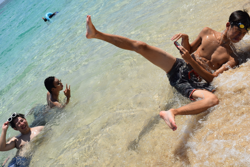 波打ち際の不意打ち