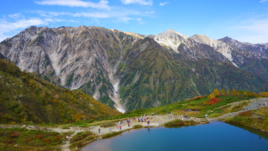 紅葉の白馬八方尾根の白馬三山