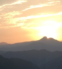 大岳山の夕陽