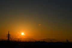 夕日とアンテナ・・・