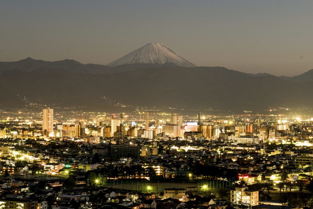 甲府盆地の夜景